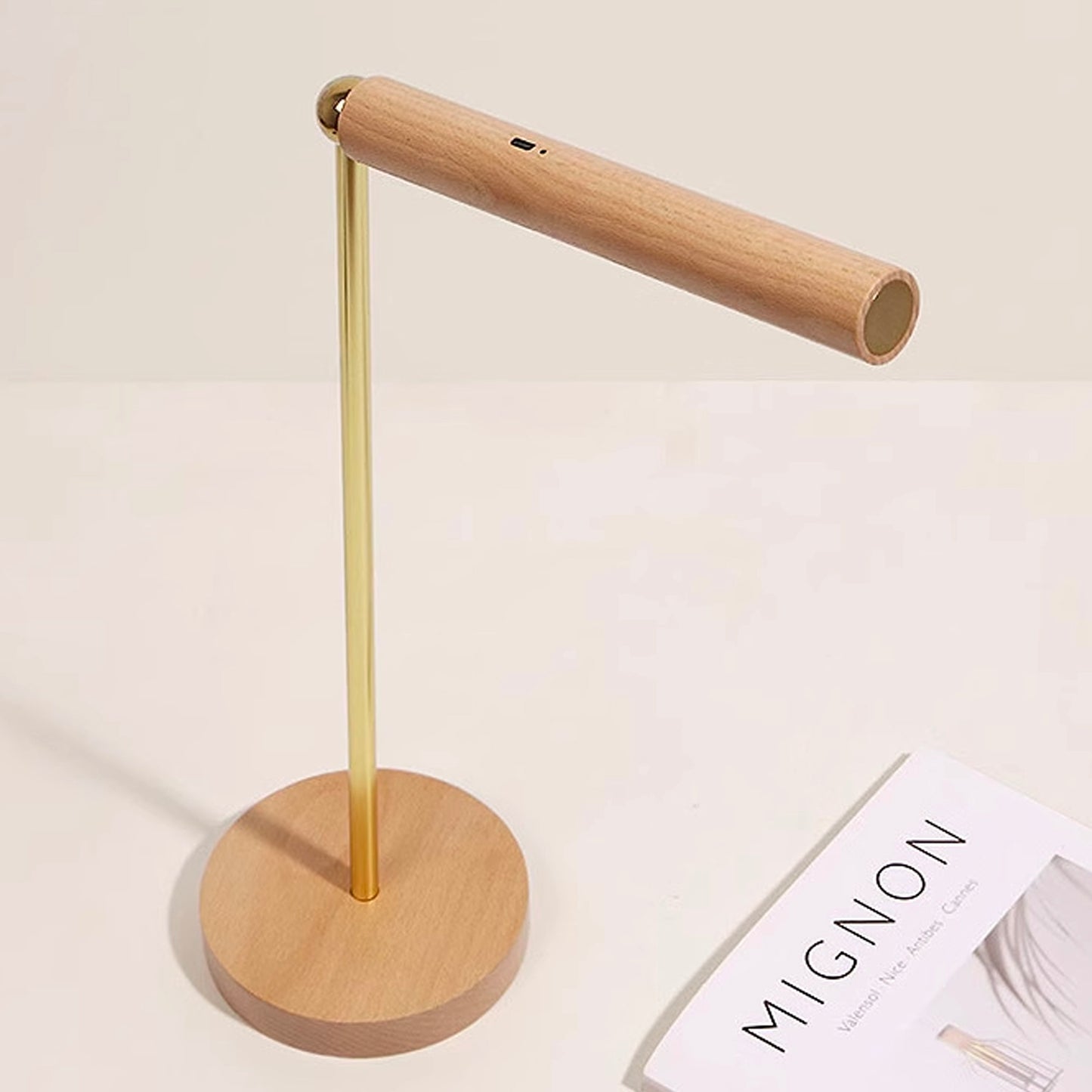 Dimmable Wooden Led Desk Lamp - USB Powered