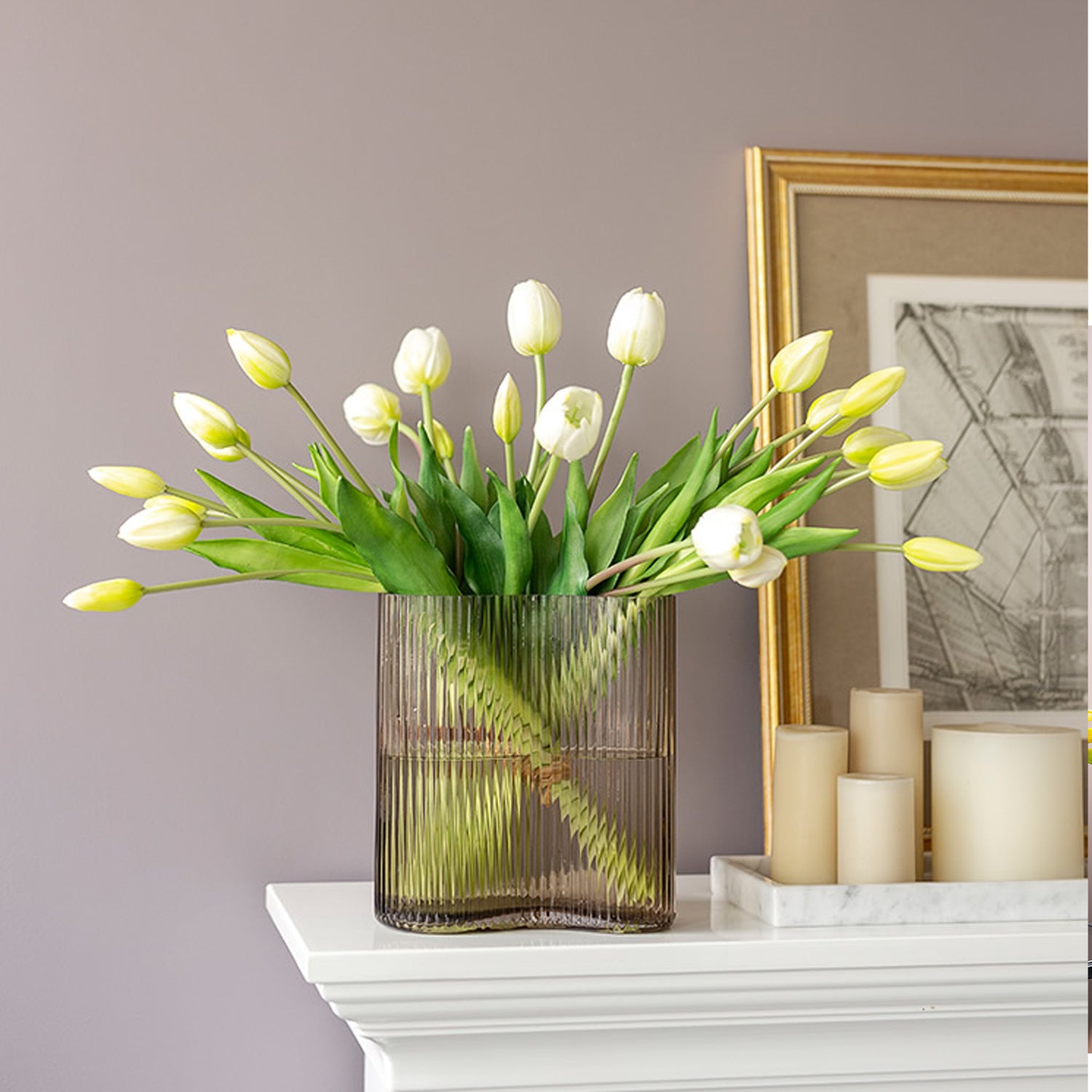 Real Touch Latex Artificial fake faux Tulips spring home decor bouquet flower arrangements