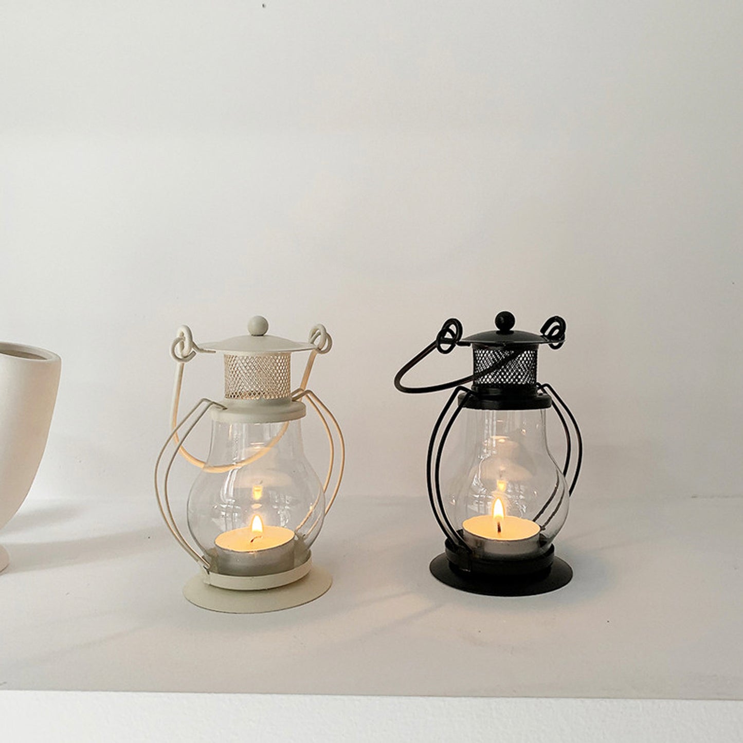 Glass Lamp Tea Light Candle Holder