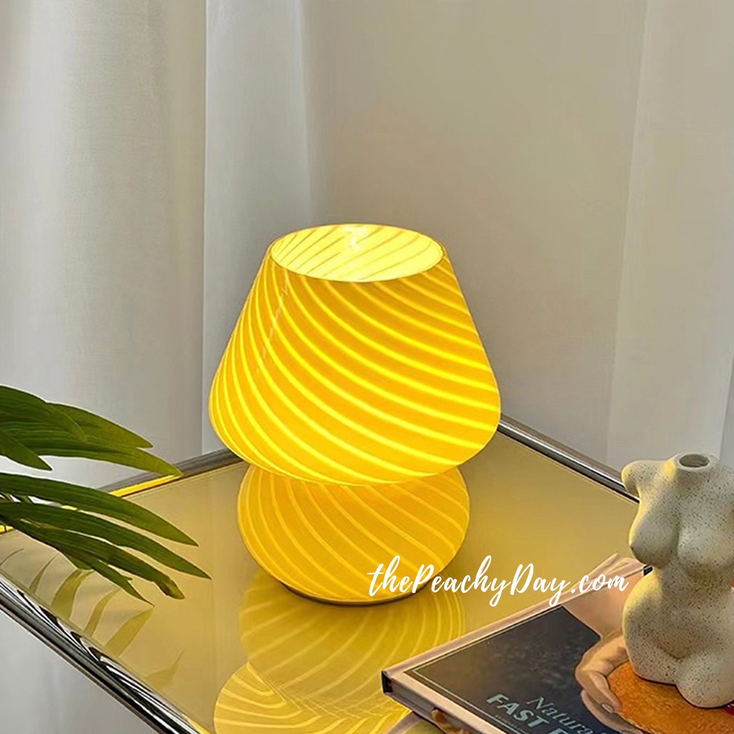 Glass Mushroom Bedroom Table Lamp