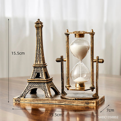 Vintage Eiffel Tower Metal Hourglass