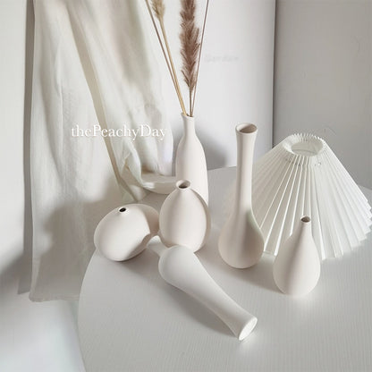 white pottery vase terracotta ceramic vase handcrafted clay textured vase japanese boho minimalist scandinavian terracotta vase