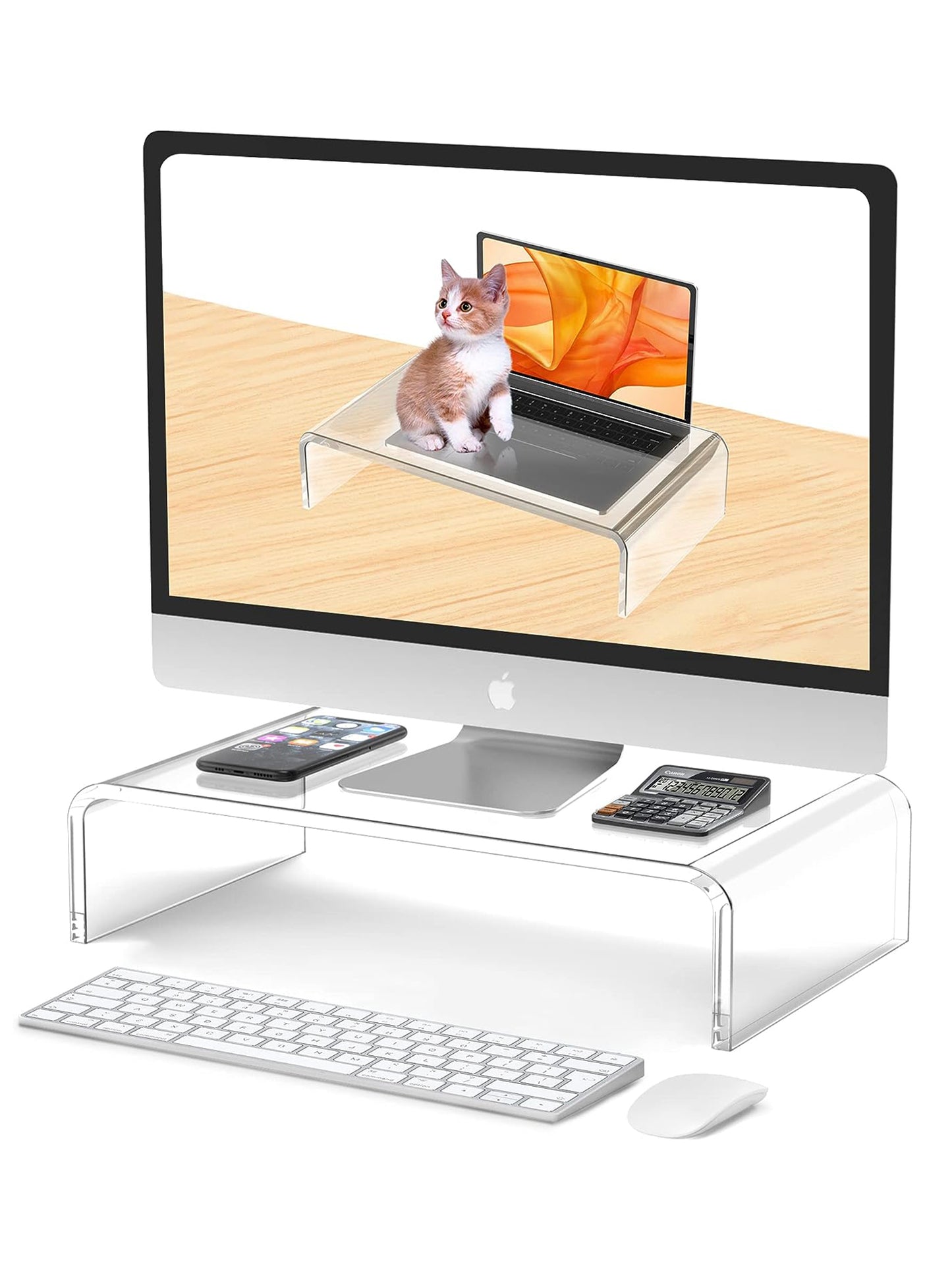 12.6 Inches Acrylic Monitor Stand