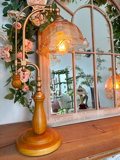 French Vintage Glass Table Lamp