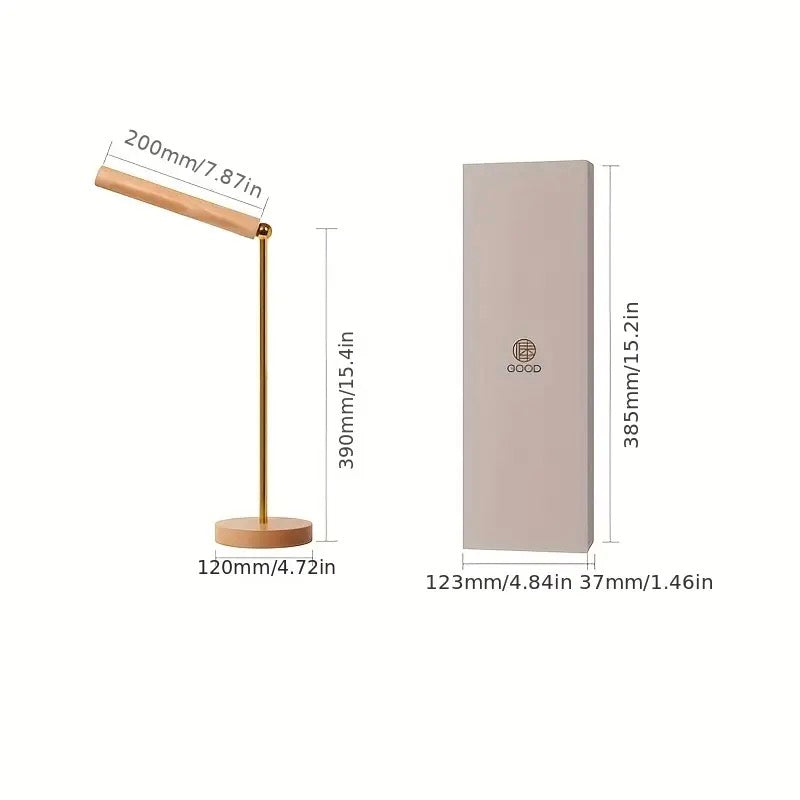 Dimmable Wooden Led Desk Lamp - USB Powered