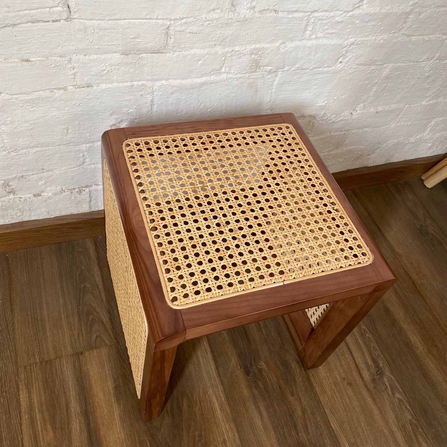Rattan Wood Side Table