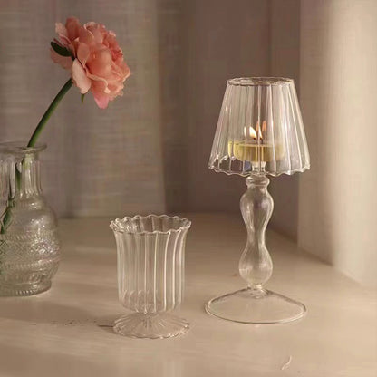Glass Lamp Candle Holder