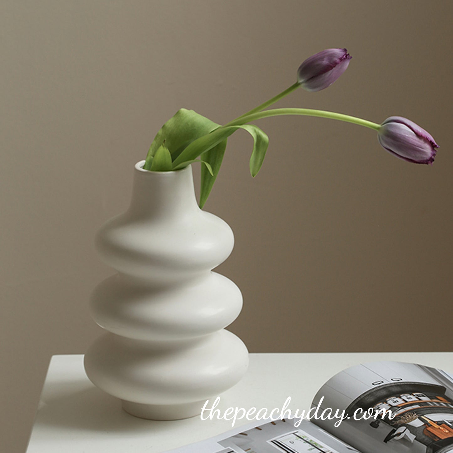 8.3" Ceramic Geometric Vase