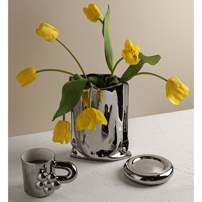 georg jensen silver ceramic glass vase lego flowers vase modern minimal home decorations