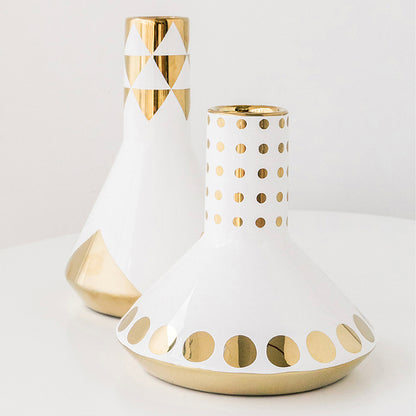 Gold Plated Ceramic Vases