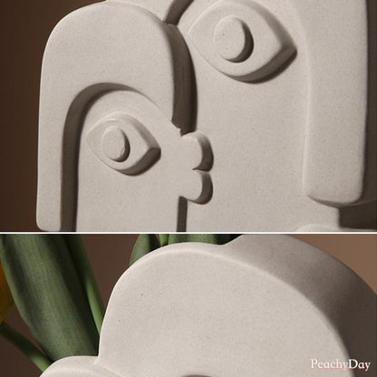 Ceramic Abstract Face Vase