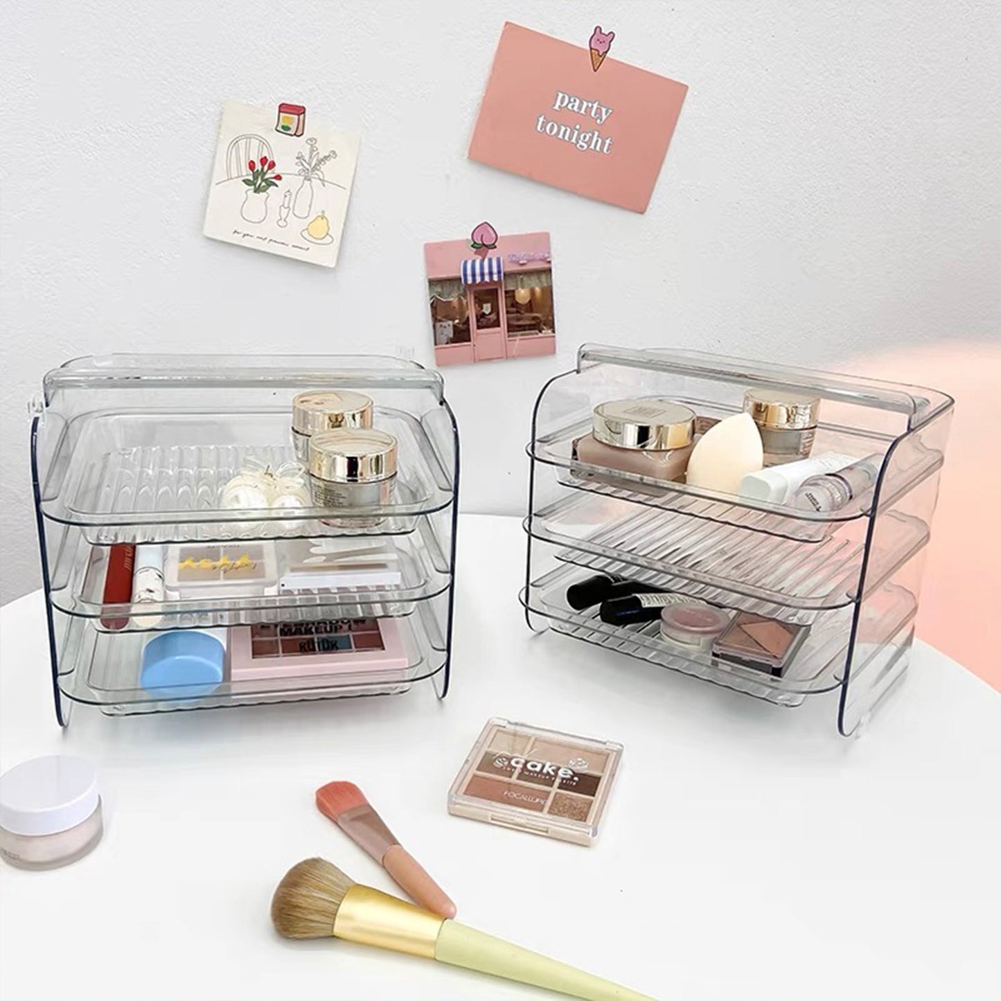 Makeup Jewelry Makeup Brushes Office Bathroom Counter Desk Organizer Cosmetic Storage Display Case