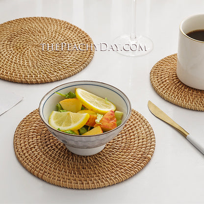 Handmade Rattan Cup Mat