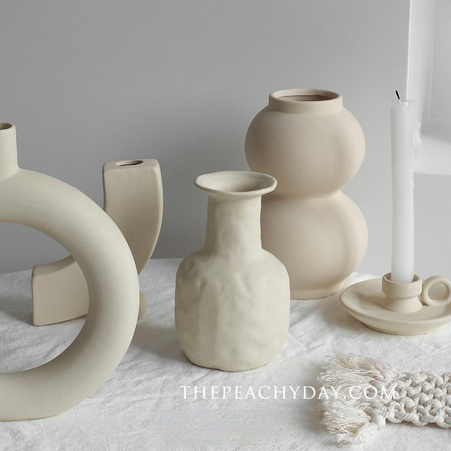 Matte Ceramic Double Orb Vase