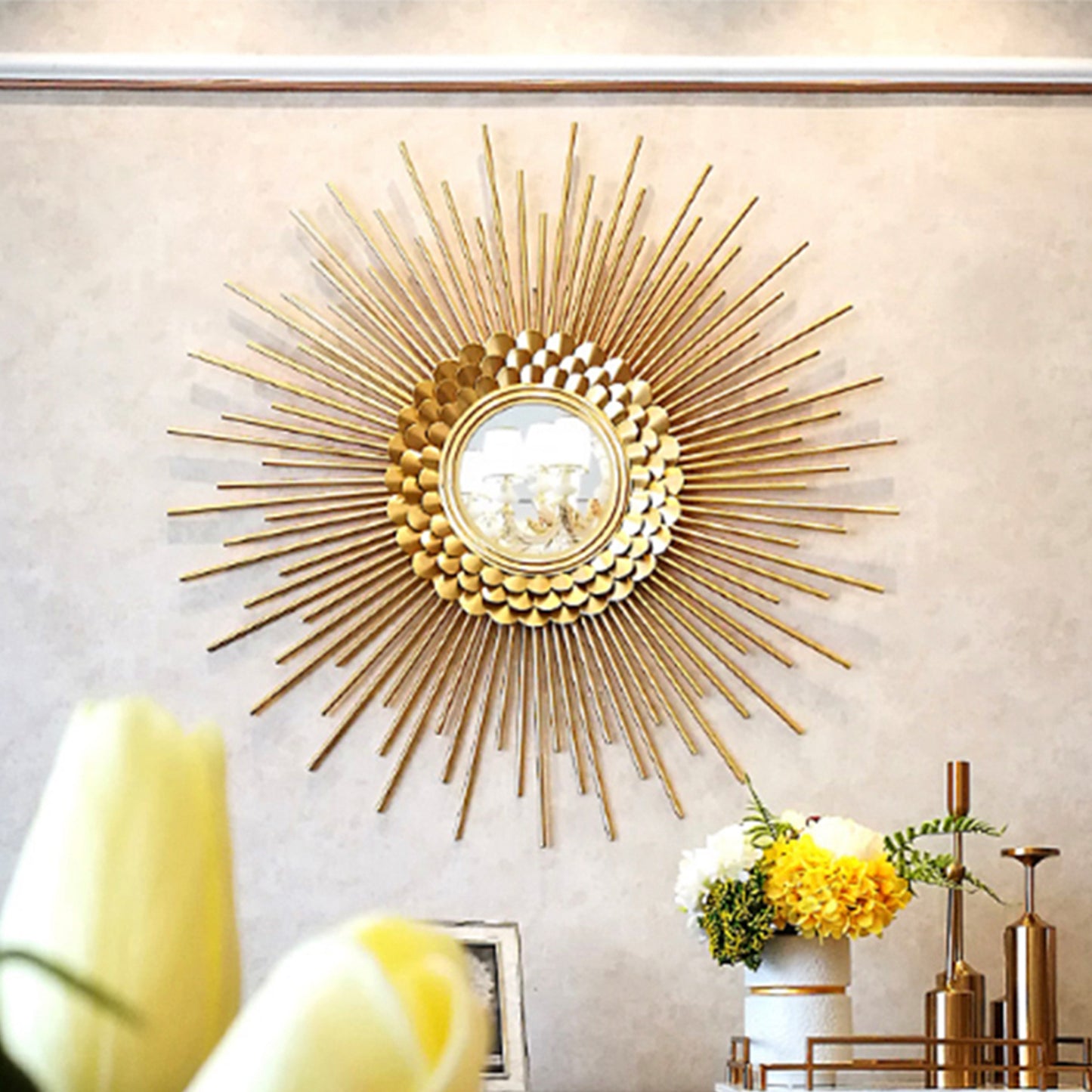 Luxury Wall Hanging Sunflower Mirror