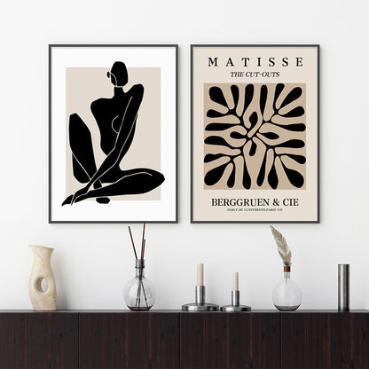 Boho Beige Matisse Abstract Art Posters Paintings Wall Print Picture