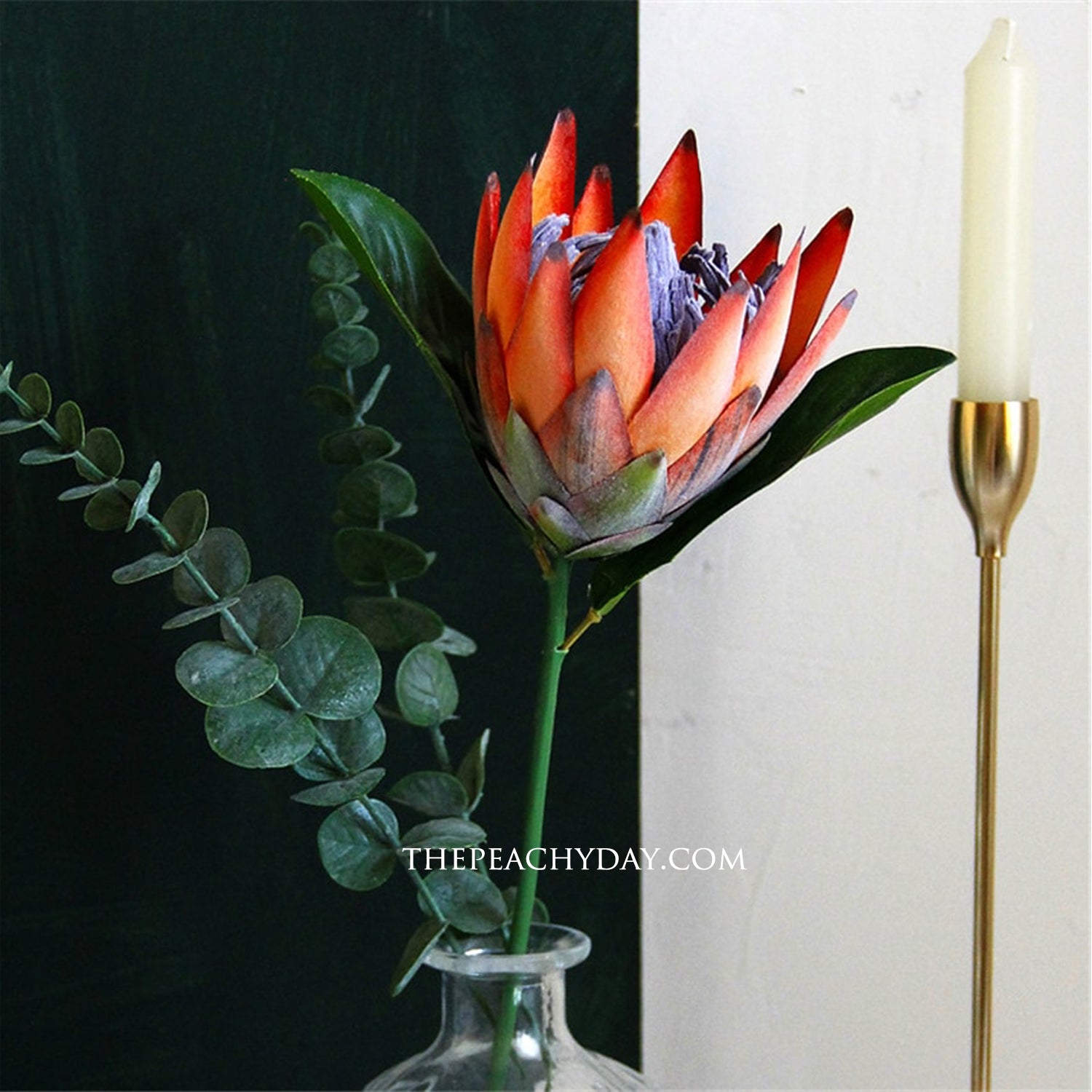 Real Touch fake faux Artificial King Protea tropical home decor wedding bouquet flower arrangements