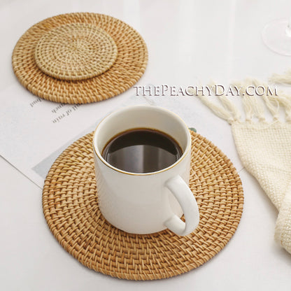 Handmade Rattan Cup Mat