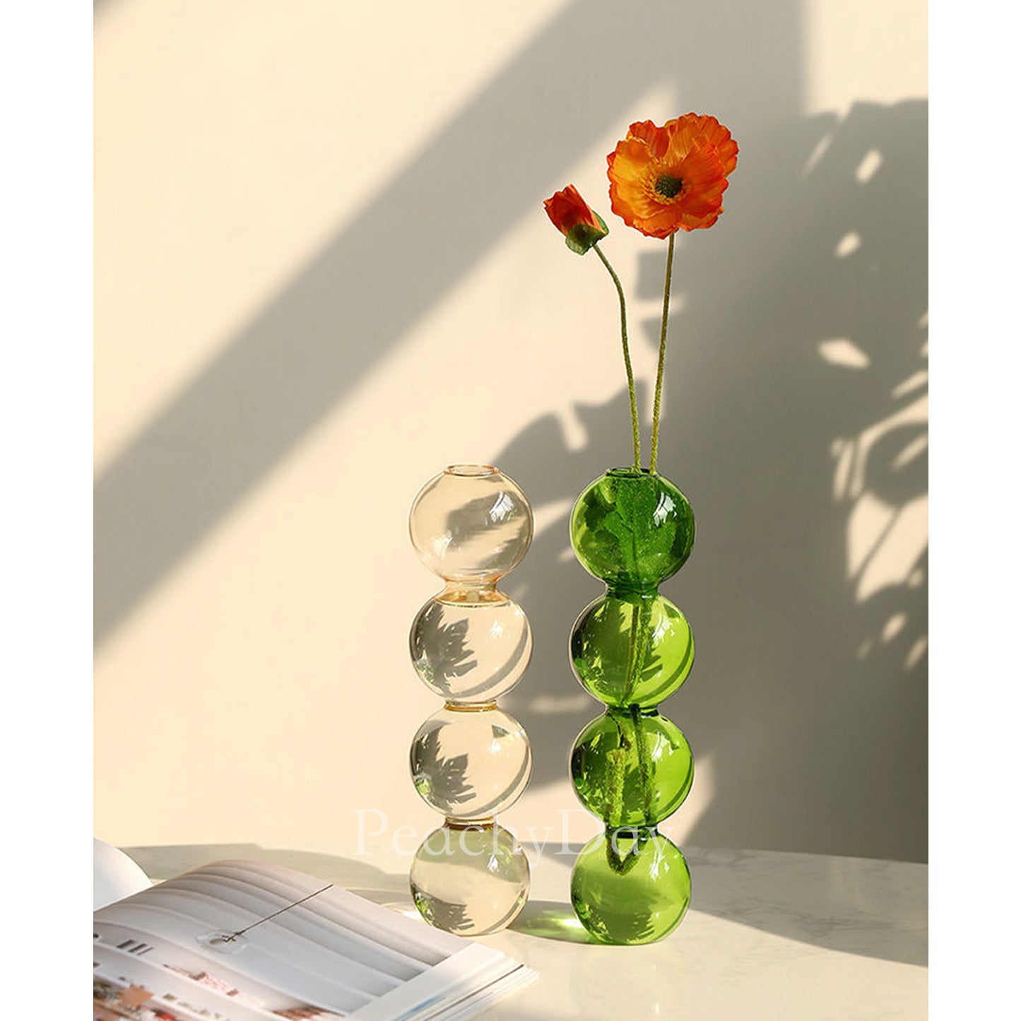 Stacked-Globes Glass Vase
