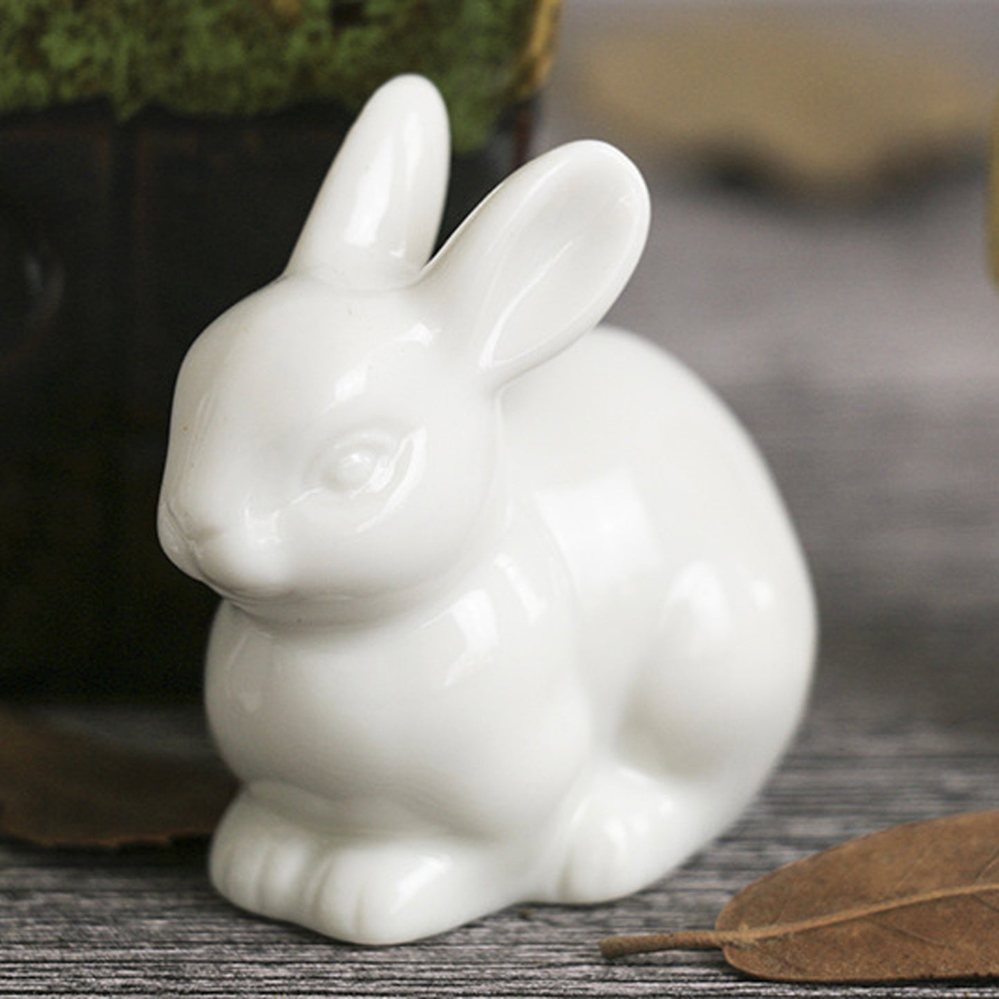 White Ceramic Bunny Statue