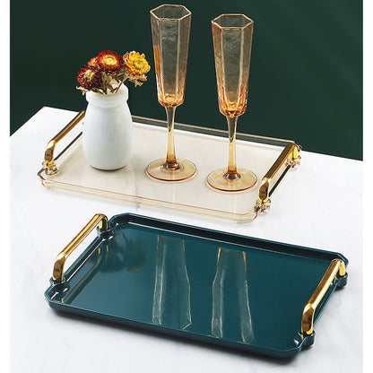 Plastic Tray with Gold Handle