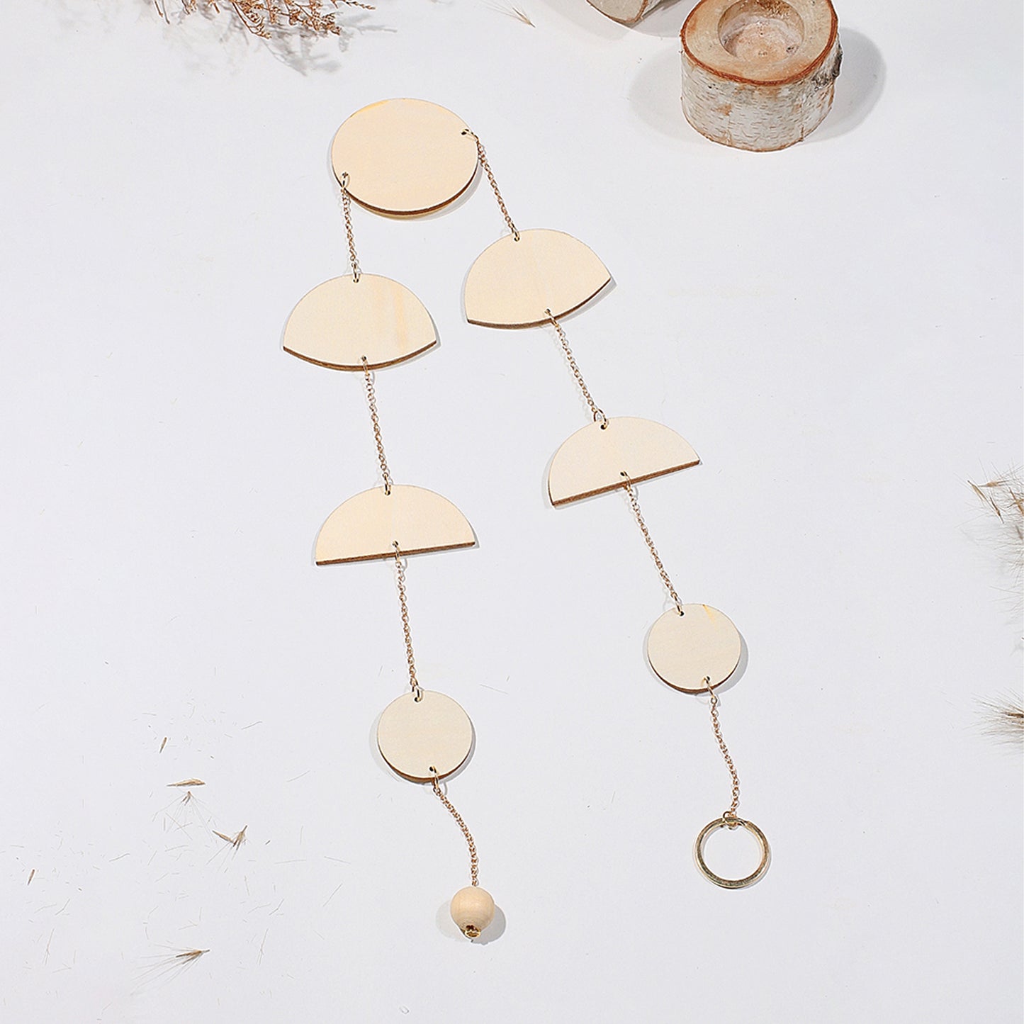 Wooden Moon Phase Wall Hanging Garland