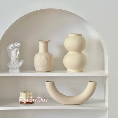 Matte Ceramic Double Orb Vase