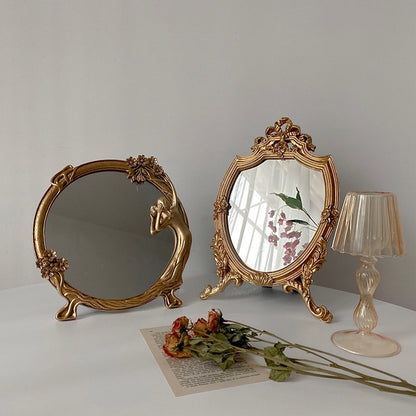 Vintage Resin Golden Frame Vanity Mirror