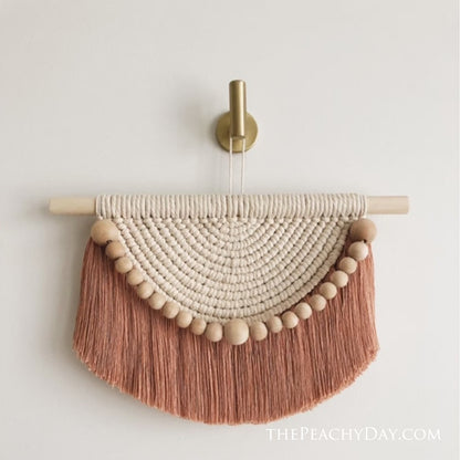 Macrame Wall Hanging Tapestry With Wood Beads
