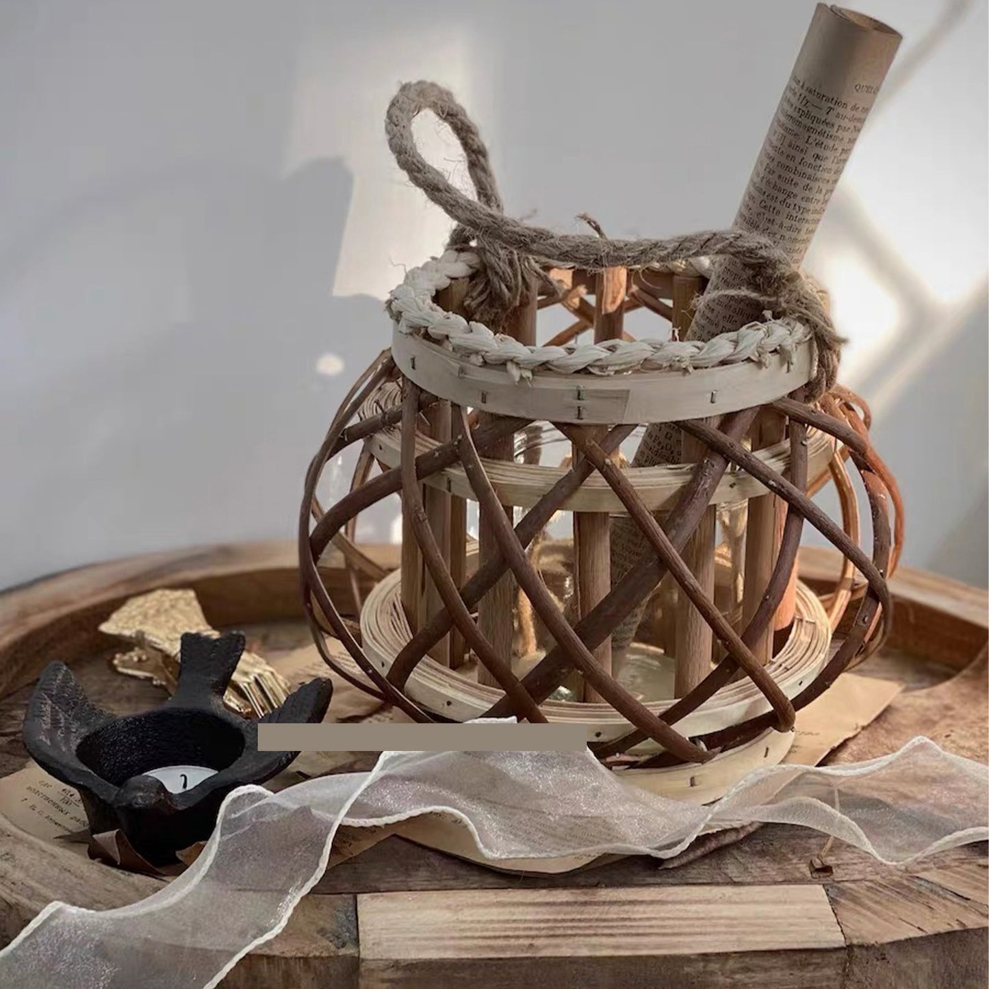 Wicker-woven Candle Holder