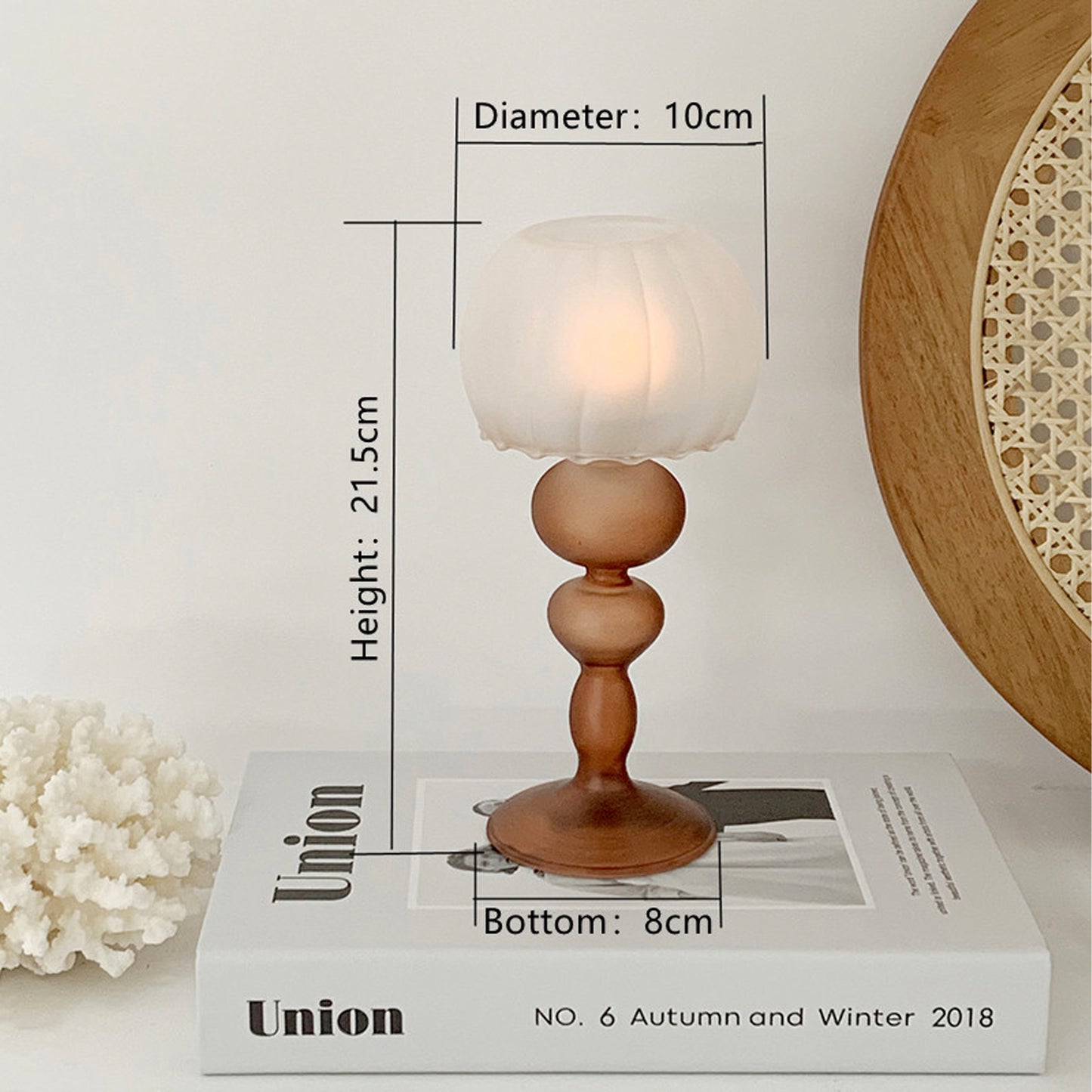 Frosted Glass Lamp-shaped Candleholder