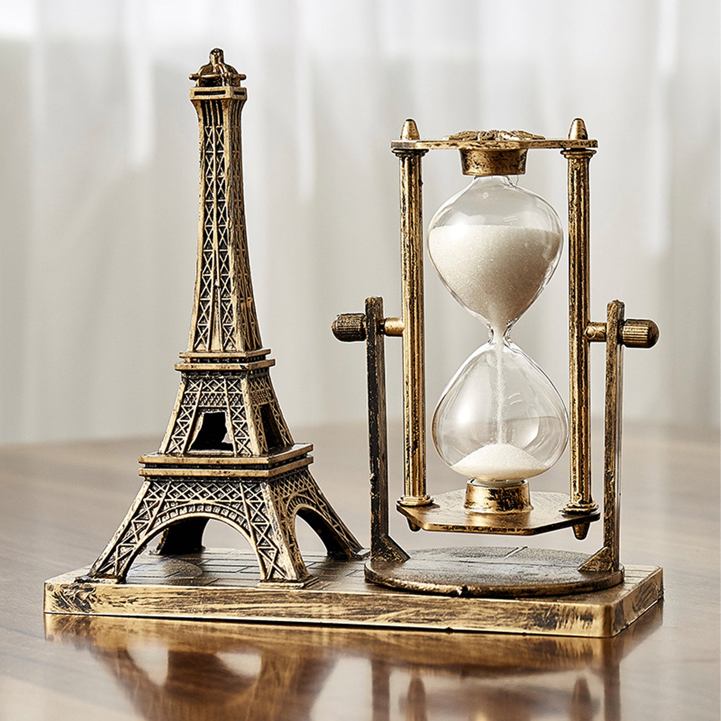 Vintage Eiffel Tower Metal Hourglass