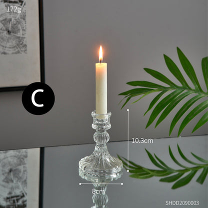 Clear Glass Candlestick Holders