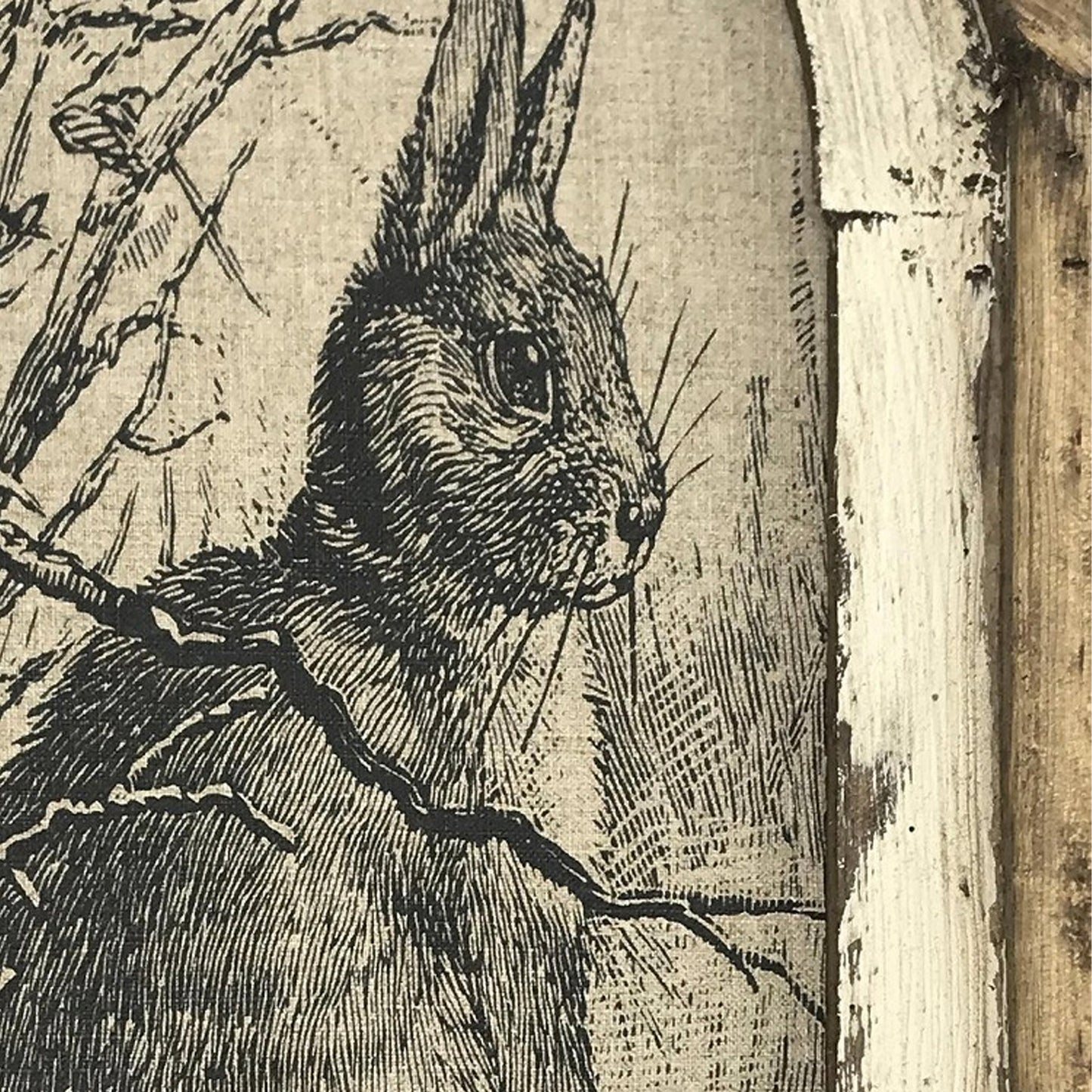 Rustic Rabbit Wooden Board Wall Art