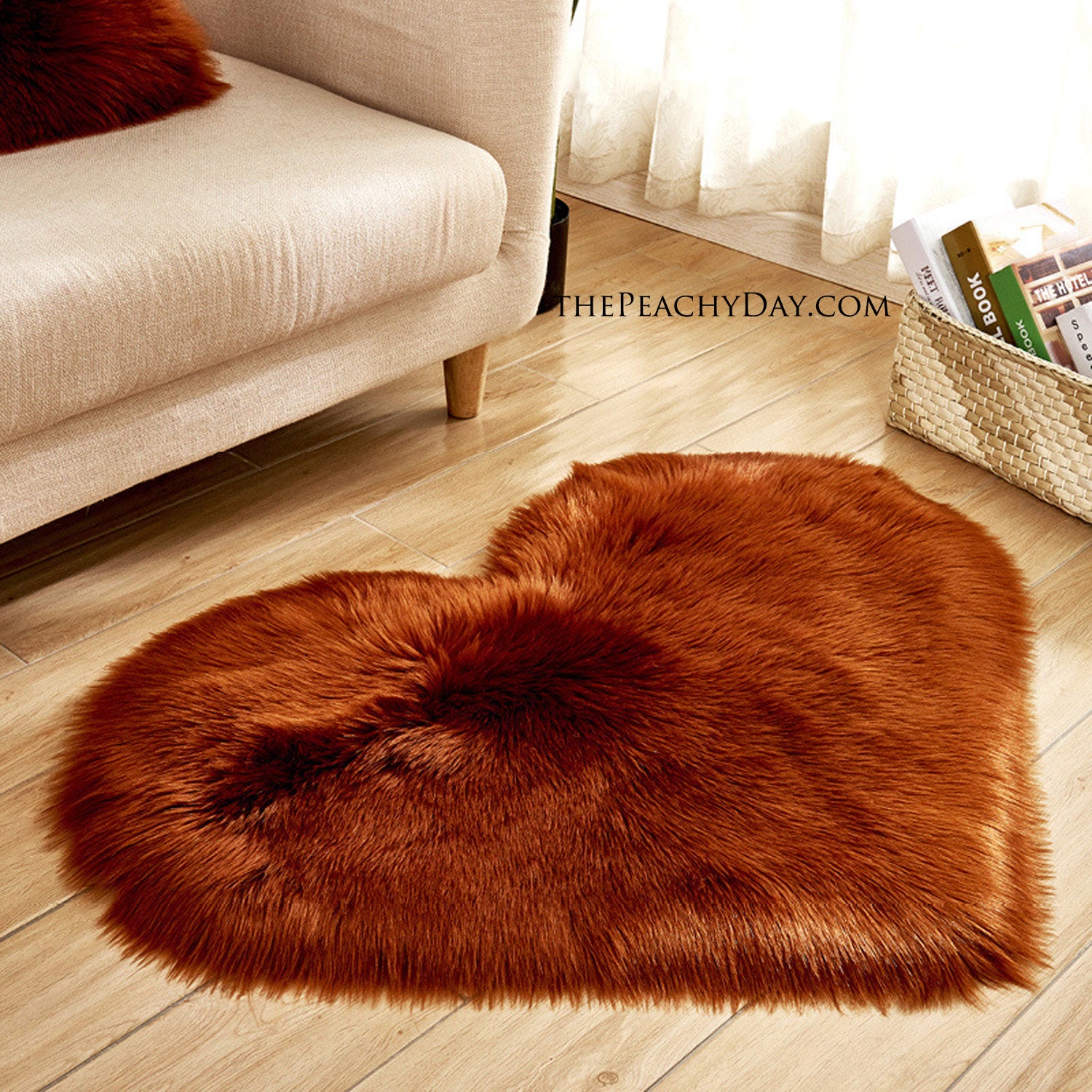 Heart Shaped Fluffy shag Rug Shaggy Floor Mat Soft Faux Fur Home Bedroom Hairy Carpet