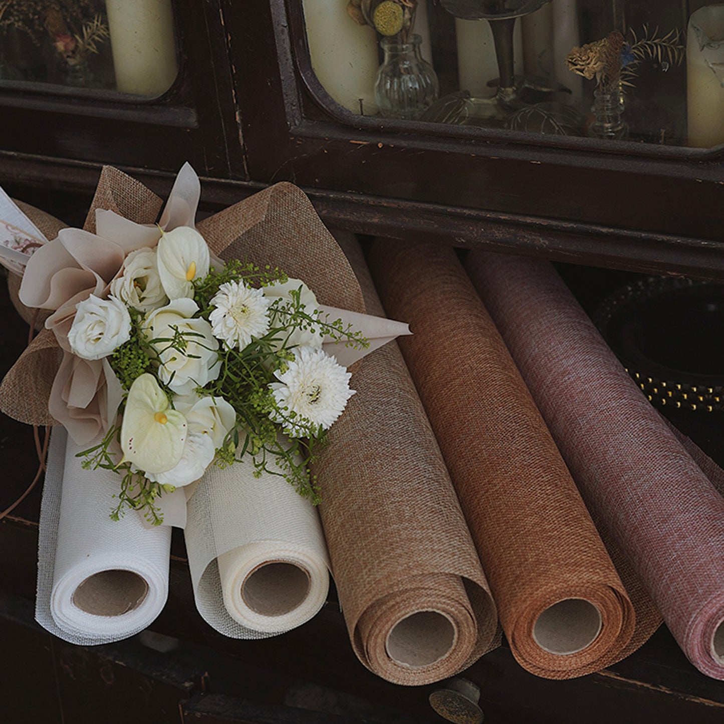 4.9Yards Linen Flower Wrapping Roll