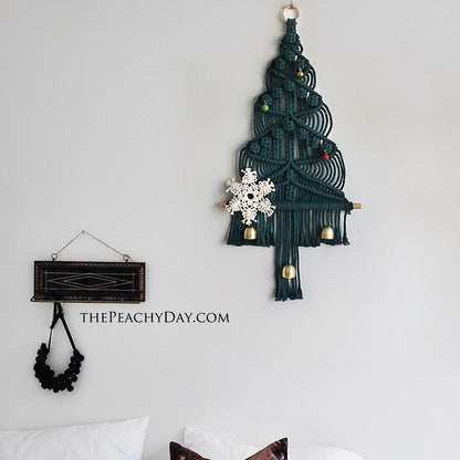 Macrame Christmas Tree Wall Hanging Tapestry