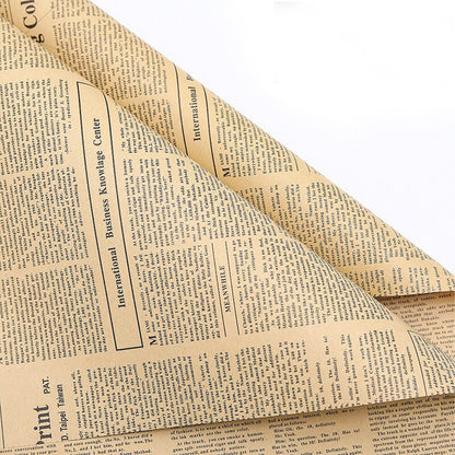 20pcs Kraft Newspaper Wrapping Paper Sheets