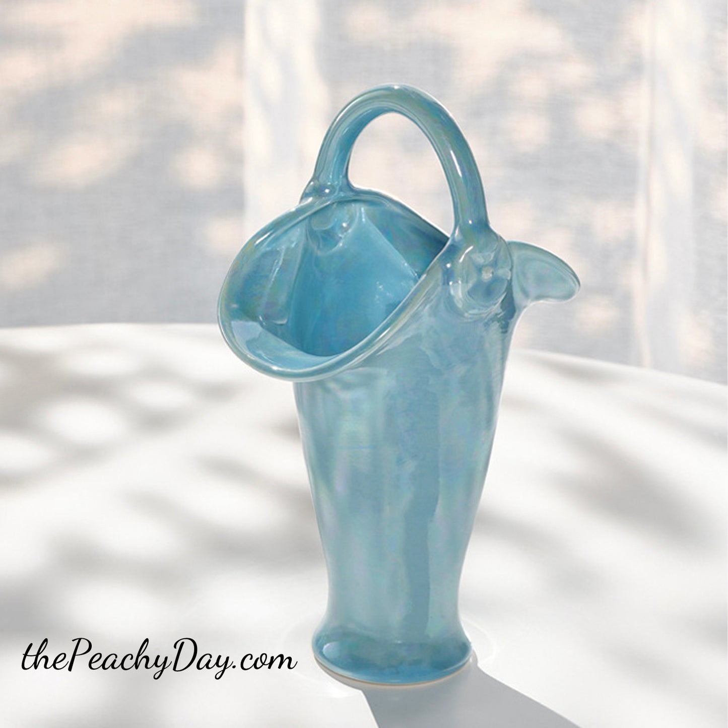 Pearlescent Blue Ceramic Vase