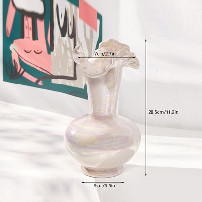 Pearlescent Pink Ceramic Vase