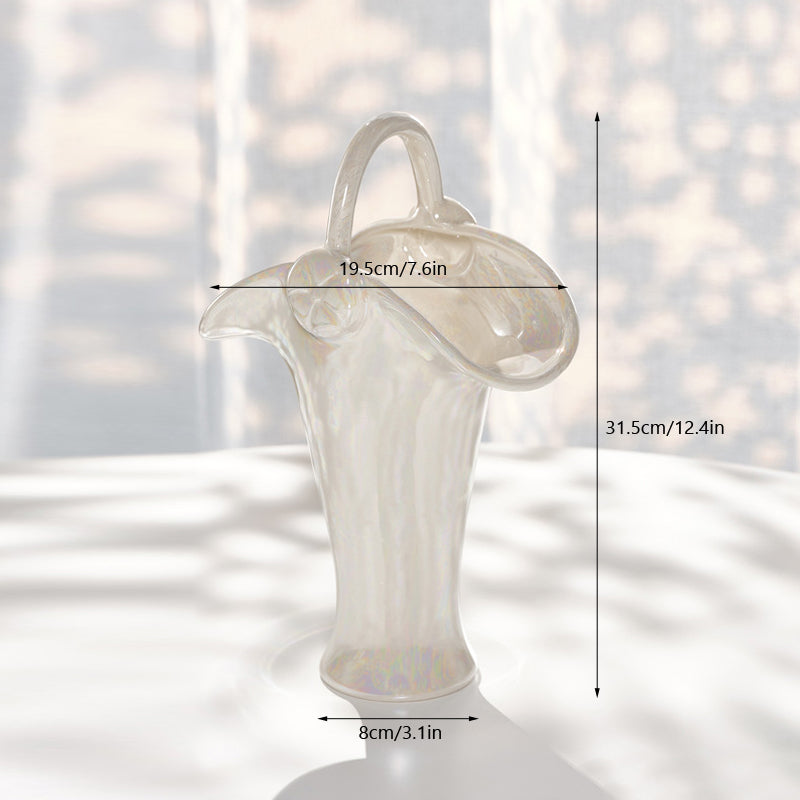 Pearlescent White Ceramic Vase