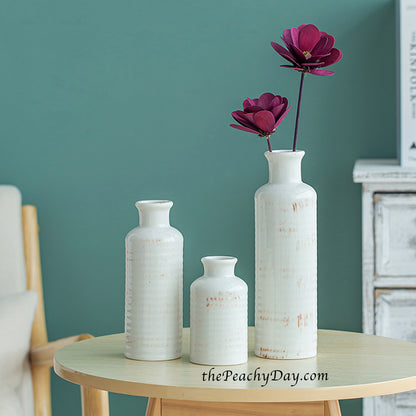 Rustic Ceramic Vase Set of 3