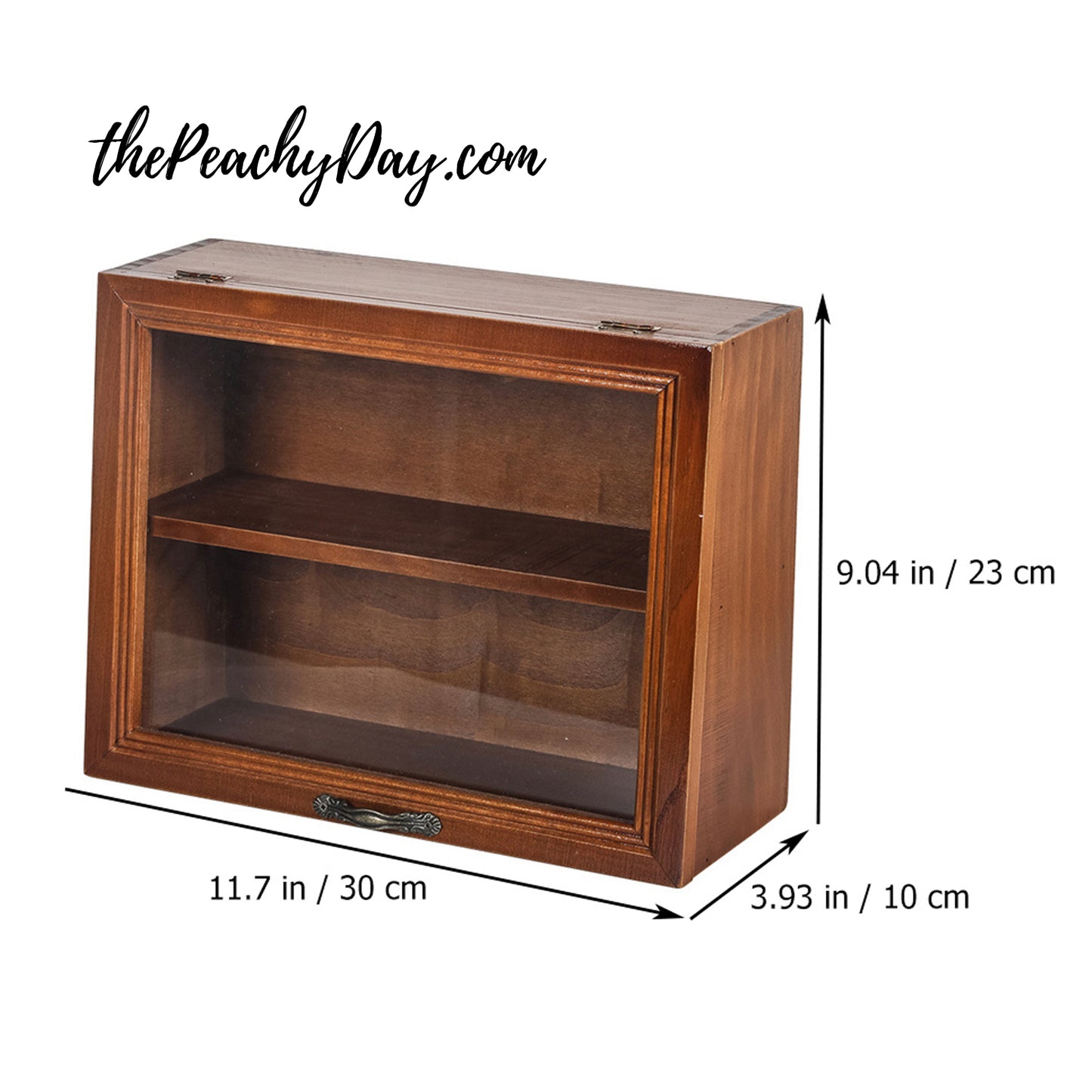 Vintage Wooden Cabinet with Glass Lid Case Organizer Storage Display Cabinet for Mini Funko Pop Figures