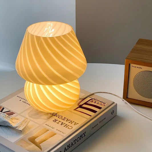 Glass Mushroom Bedroom Table Lamp