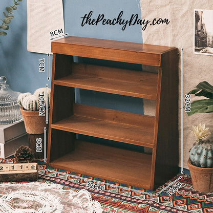Vintage Wooden Desktop Storage Shelf