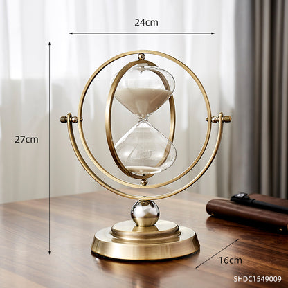 Vintage Rotating Metal Globe Hourglass