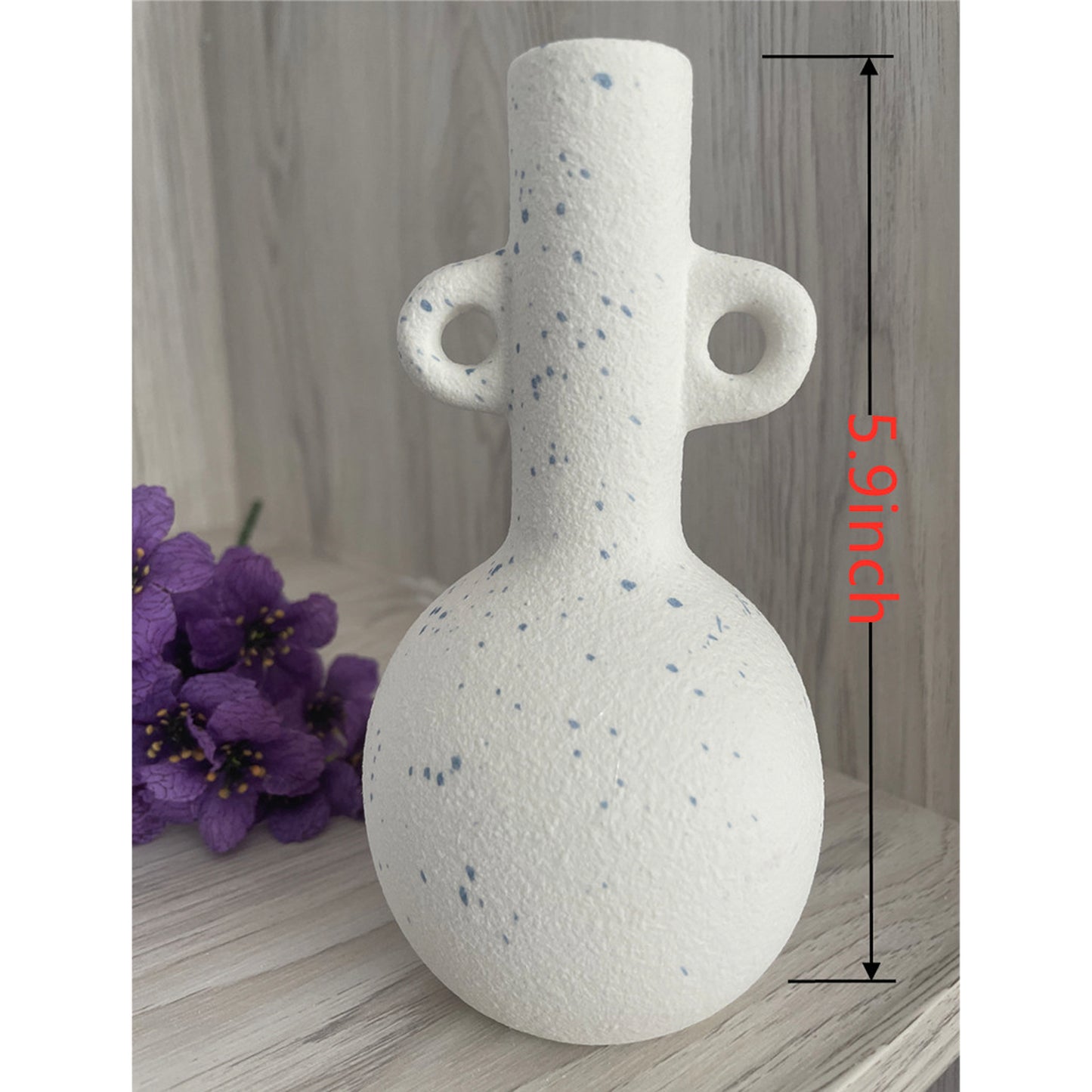 Ceramic Floral Vase with Handles
