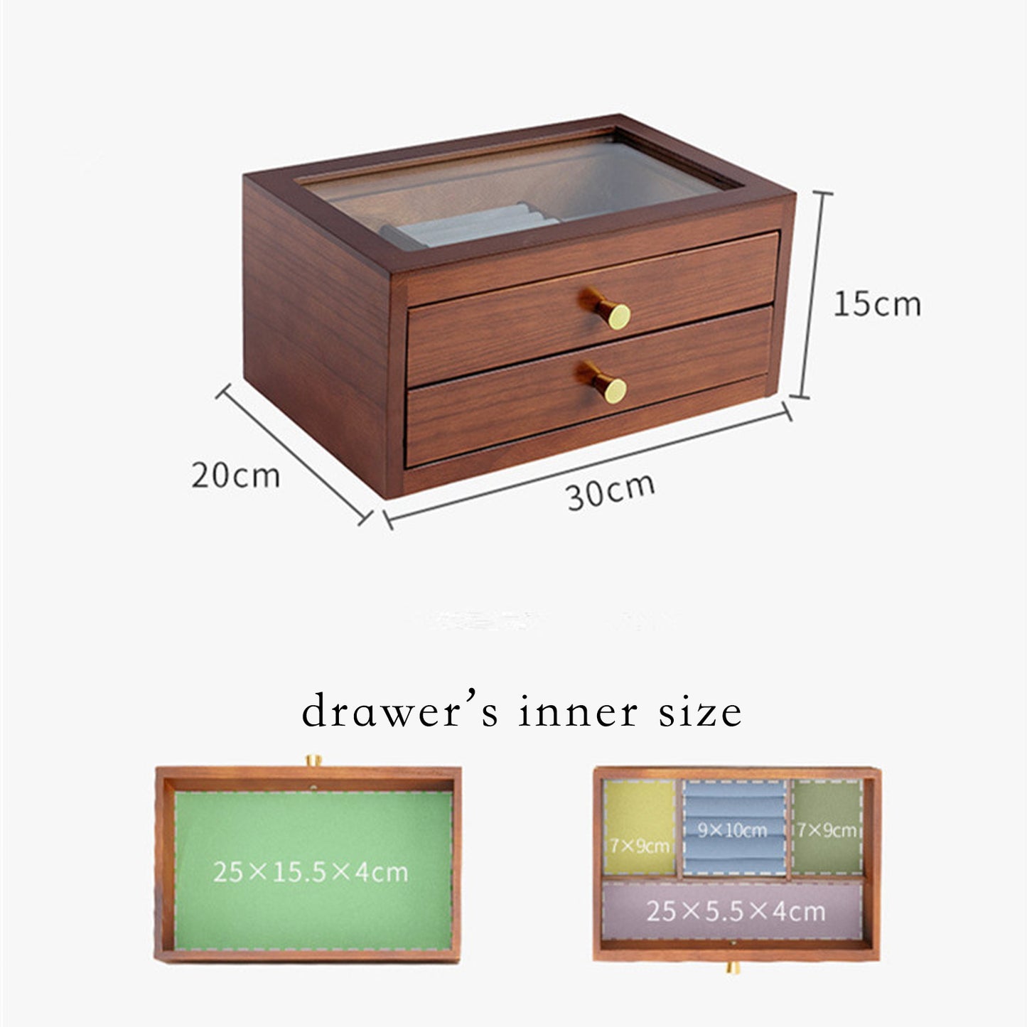 2 Tier Wooden Jewelry Storage Box