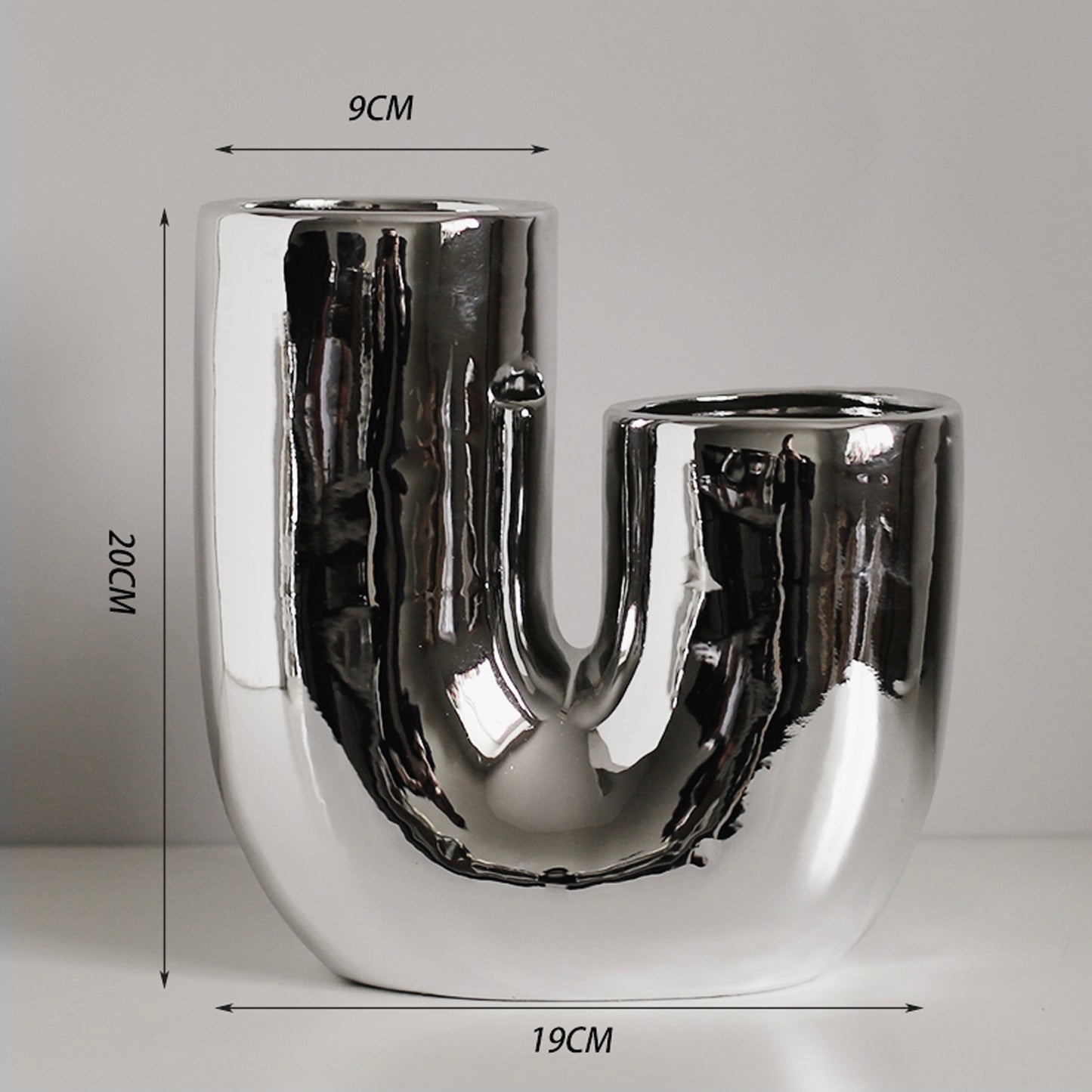 Silver Ceramic Vase