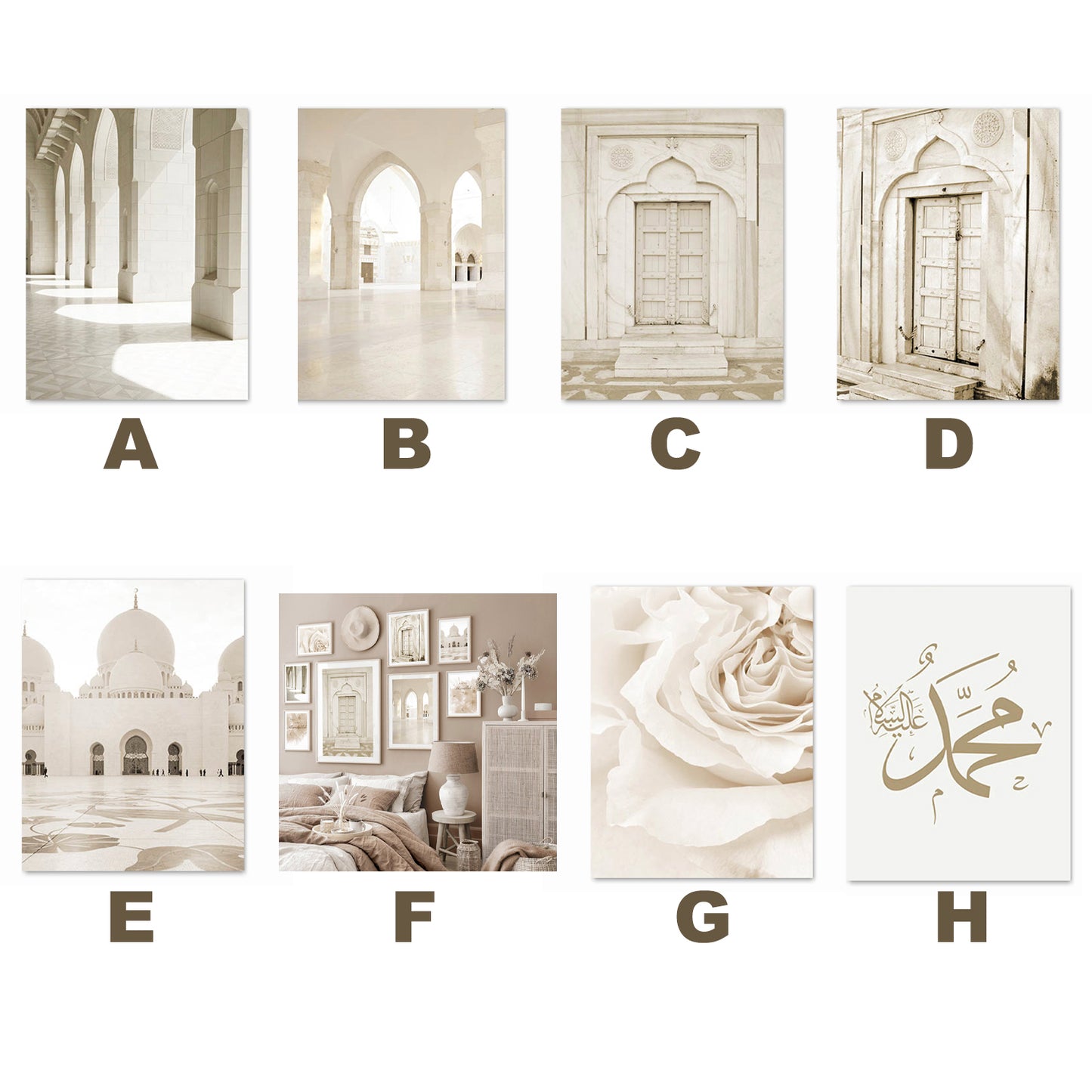 [unframed] Islamic Architecture Taj Mahal Prints Wall Art